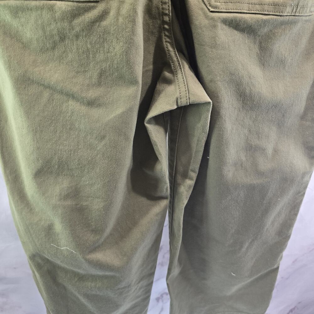 Quince Jeans Womens 32 Green High Rise Wide Leg Crop Pants Twill Olive - Picture 7 of 13